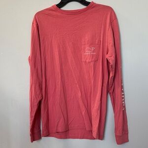 Vineyard Vines Men's Coral Long Sleeve Tee